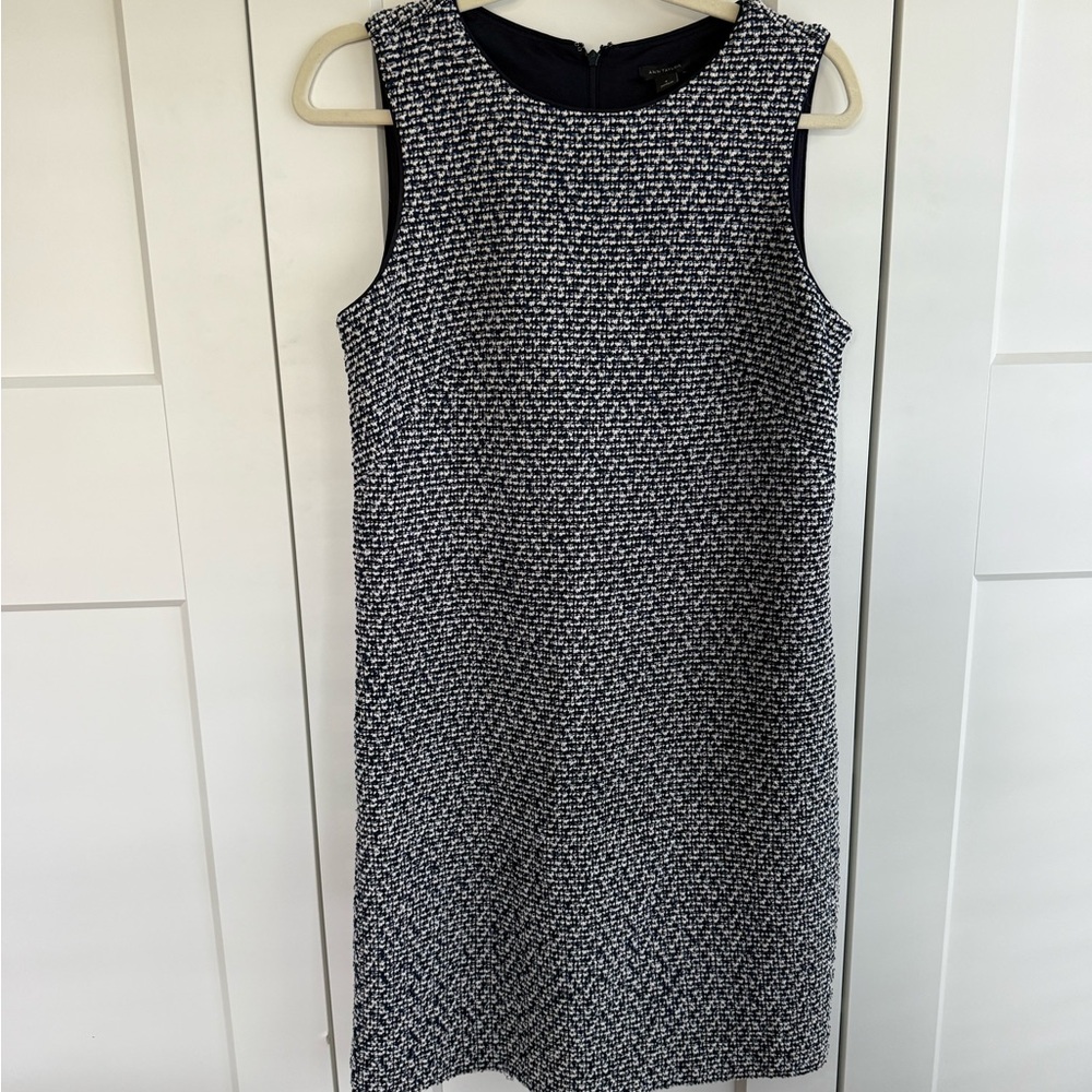Ann Taylor Textured Navy and White mini Dress